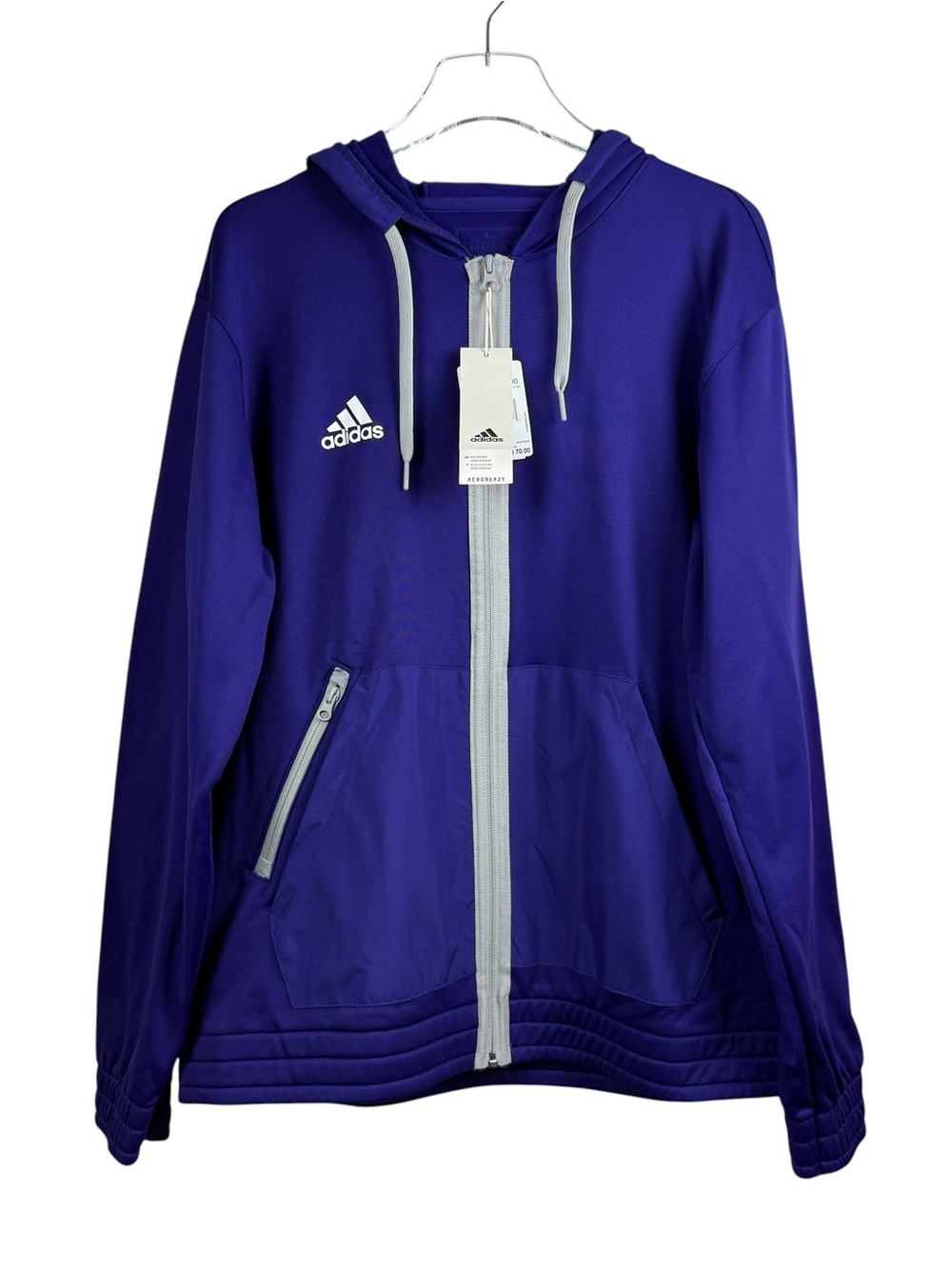 Adidas M Team Full Zip Purple Hoodie Men’s Size L NWT MSRP $70